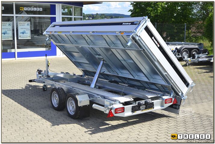 Tresidet tipvognstrailer Brenderup TT 5375ATB 3500 kg Rampen + Stützen