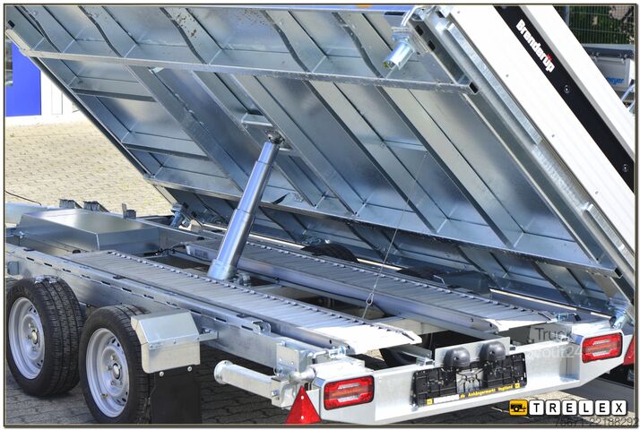 Tresidet tipvognstrailer Brenderup TT 5375ATB 3500 kg Rampen + Stützen