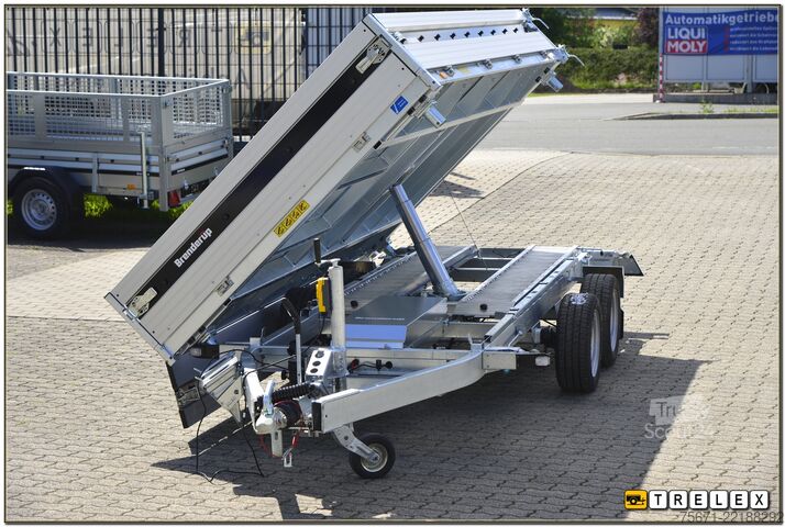 Tresidet tipvognstrailer Brenderup TT 5375ATB 3500 kg Rampen + Stützen