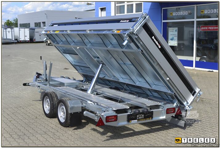 Tresidet tipvognstrailer Brenderup TT 5375ATB 3500 kg Rampen + Stützen