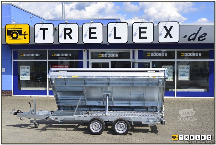 Tresidet tipvognstrailer Brenderup TT 5375ATB 3500 kg Rampen + Stützen