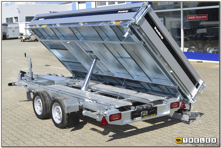 Tresidet tipvognstrailer Brenderup TT 5375ATB 3500 kg Rampen + Stützen