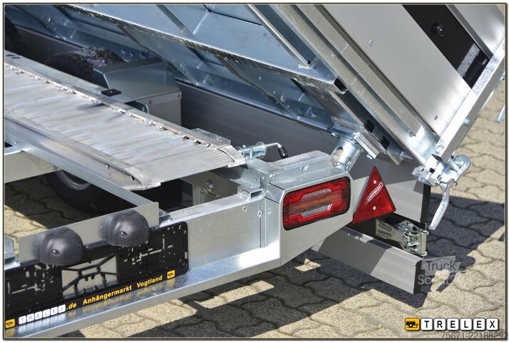 Tresidet tipvognstrailer Brenderup TT 5375ATB 3500 kg Rampen + Stützen