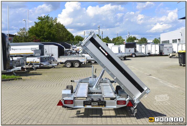 Tresidet tipvognstrailer Brenderup TT 5375ATB 3500 kg Rampen + Stützen