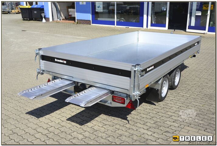 Tresidet tipvognstrailer Brenderup TT 5375ATB 3500 kg Rampen + Stützen