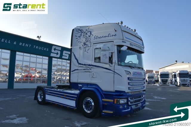 Standard tractor unit SCANIA R730 V8 Topline Retarder Alu-Felgen NAVI Leder