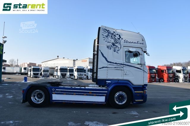 Standard tractor unit SCANIA R730 V8 Topline Retarder Alu-Felgen NAVI Leder