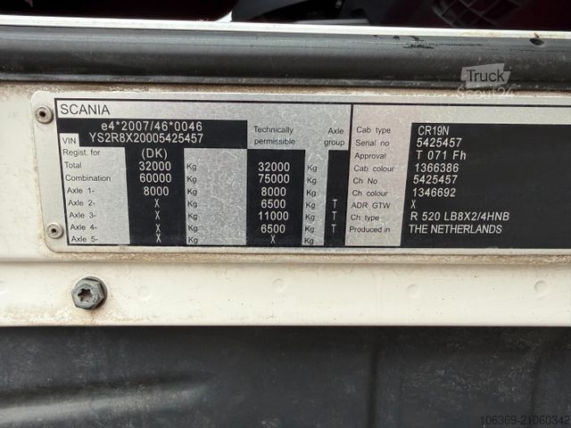 Tipvogn SCANIA R520 8x2/4 Euro 6 Tipper med EcoTop