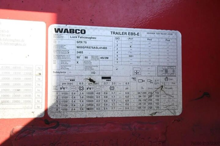 Flatbed Lueck SPR75 5  5 achse BALLAST TRAILER 3x STEERAXLE!!