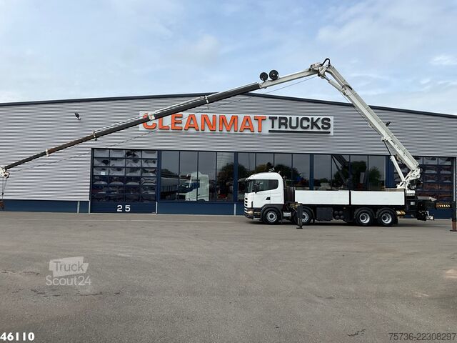 Camião-grua Scania R 144 8x4 Retarder MKG 55 Tonmeter Dachdecker Kran