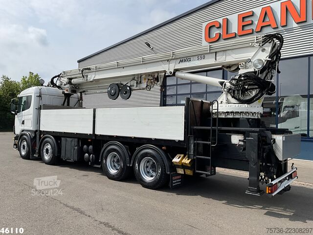 Camião-grua Scania R 144 8x4 Retarder MKG 55 Tonmeter Dachdecker Kran