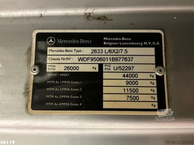Vrachtwagen met kraan Mercedes-Benz Axor 2633 Effer 52 Tonmeter laadkraan + Fly-Jib...