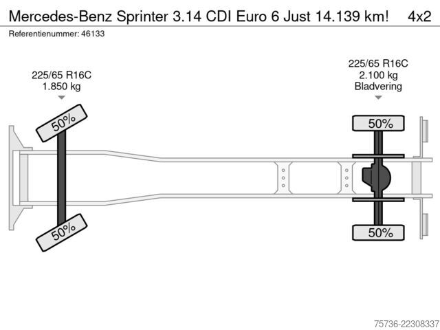 Платформа за зареждане Mercedes-Benz Sprinter 3.14 CDI Euro 6 Just 14.139 km!