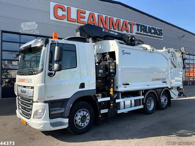 مركبة جمع النفايات DAF FAN CF 340 Euro 6 Hiab 23 Tonmeter laadkraan Ju...