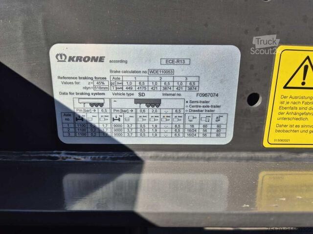 Zems iekrāvējs Krone SD Container, BPW-Achsen Liftachse mitte