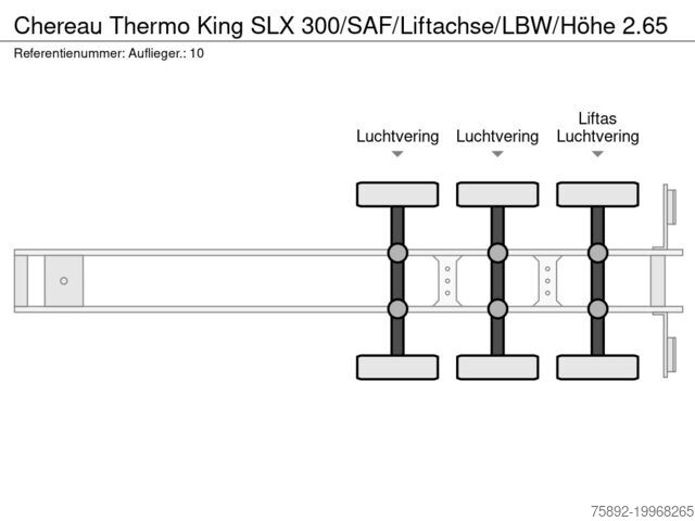 Kühl-/Tiefkühltransport Chereau Thermo King SLX 300/SAF/Liftachse/LBW/Höhe 2.65