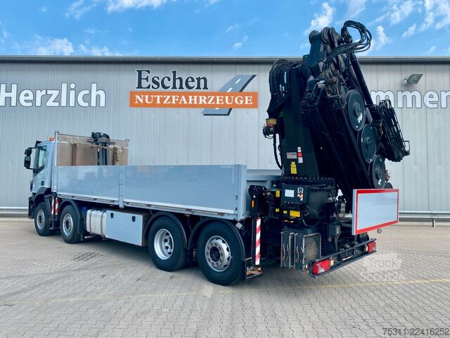 Platós teherautó IVECO AD 320 S 46 Y/PS 8x2| MKG HLK 441*FLY-JIB*26,40m