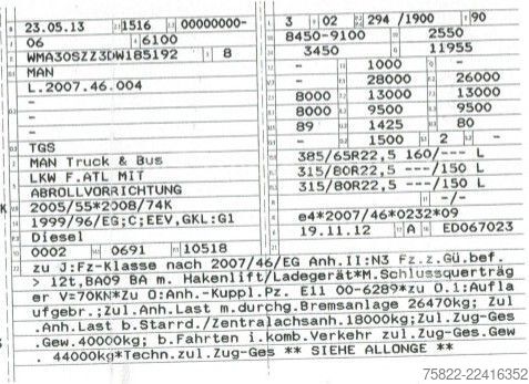 Kravas automašīnas šasija MAN TGS 26.400 / 6X4 / EEV /  Big Axle