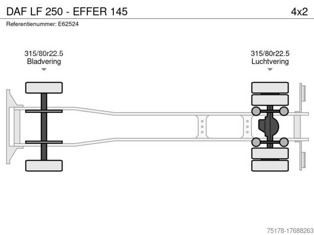 Kipper met kraan DAF LF 250 - EFFER 145