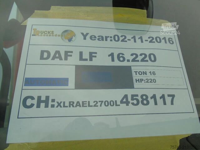 Transporte refrigerado/congelado DAF LF 220 + CARRIER SUPRA 850 + 16T + EURO 6