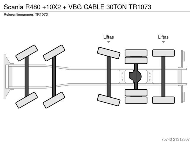 Кабелна система Scania R480 +10X2  + VBG CABLE 30TON