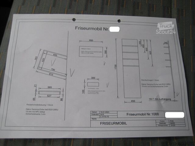 Furgoneta personalizada MAN 8.163 Friseurgeschäft Salon mit 4 Plätzen 7,49t