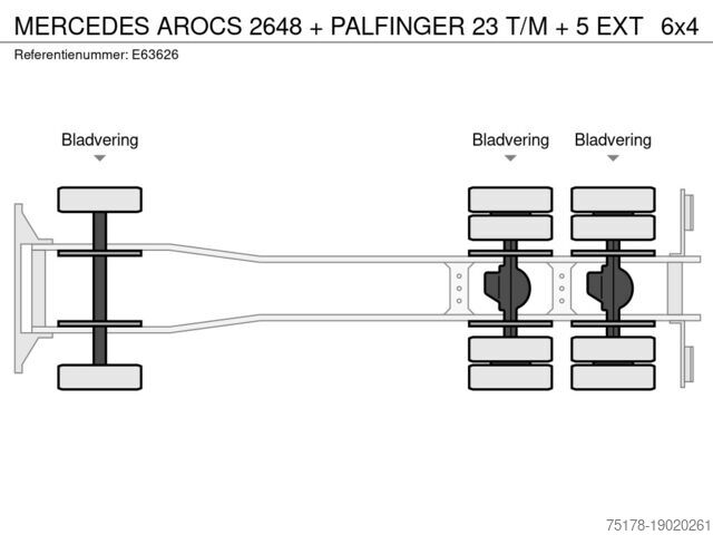 Laadplatform Mercedes-Benz AROCS 2648 + PALFINGER 23 T/M + 5 EXT