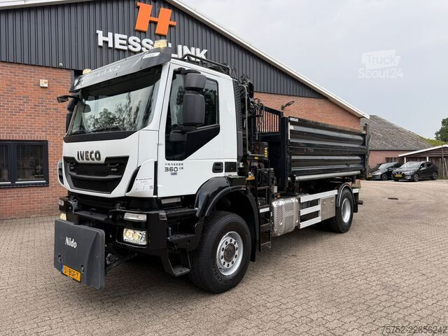 3-sidig tipp Iveco Trakker 360 2 Zijdige kipper 4x4 HIAB Kraan NL ...