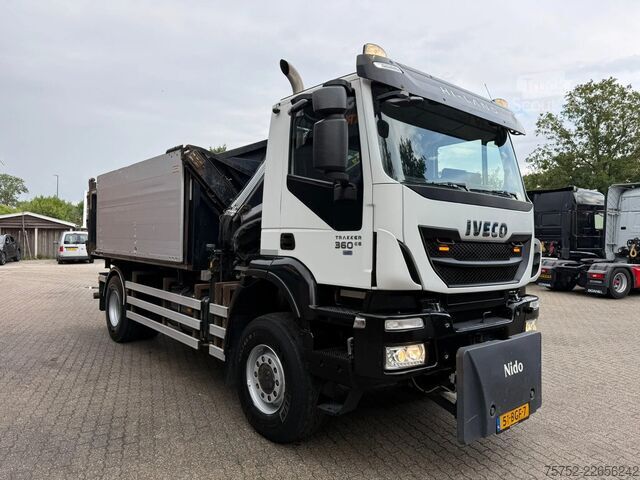 3-sidig tipp Iveco Trakker 360 2 Zijdige kipper 4x4 HIAB Kraan NL ...
