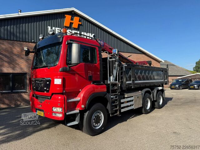 Vinçli damper MAN TGS 33.440 6X6 HMF Kraan AHK 3 Zijdige Kipper A...