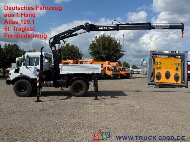 Vrachtauto met open laadbak Unimog U1450 Atlas 105.1 Fernbedieung 5t. Traglast 1.Hd