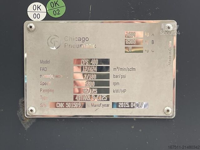 Verdichter Chicago Pneumatic CPS 400