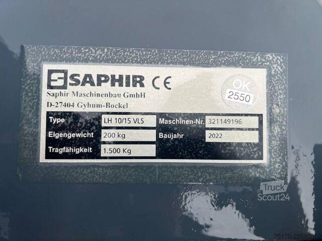  Saphir Lasthaken / JCB Q-Fit Aufnahme / 1.500 kg / 2022
