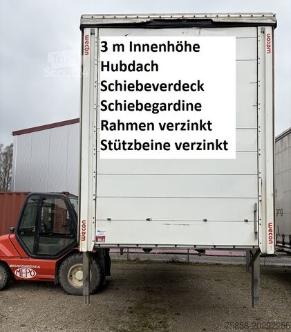 Wechselbrücke mit Pritsche & Plane Wecon BDF 7,82m 3m Innenhöhe Hubdach Verzinkt