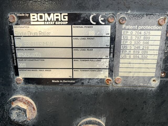 Enkeltromle-valse Bomag BW 332 DEEP Impact