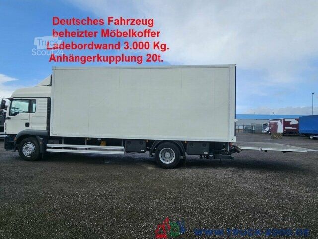 Škatlasti tovornjak MAN TGM 18.340 Möbelkoffer -2 Betten+Ladebordwand3t.