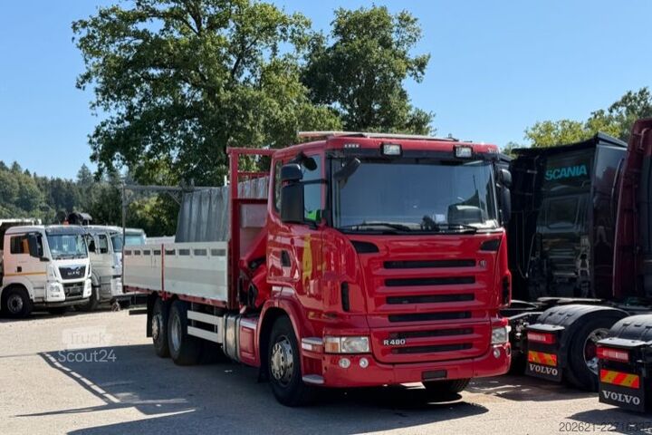 Jeřáb na nákladním automobilu SCANIA R480 6x2 HMF 1530 K3