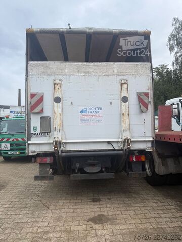 Platós teherautó ponyvával MERCEDES-BENZ Atego 1223, TÜV bis 04/27, LBW, erst 384 Tkm