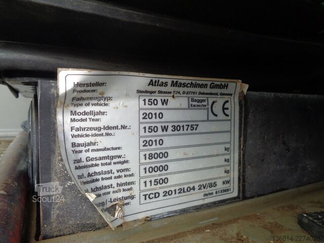 Excavator pe roți ATLAS 150W Lehnhoff MS10-3 + Schaufel Klima