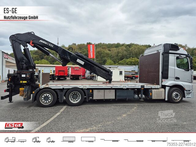 Valník MERCEDES-BENZ 2546 L 6X2 ACTROS, Pritsche, MKG HLK 531