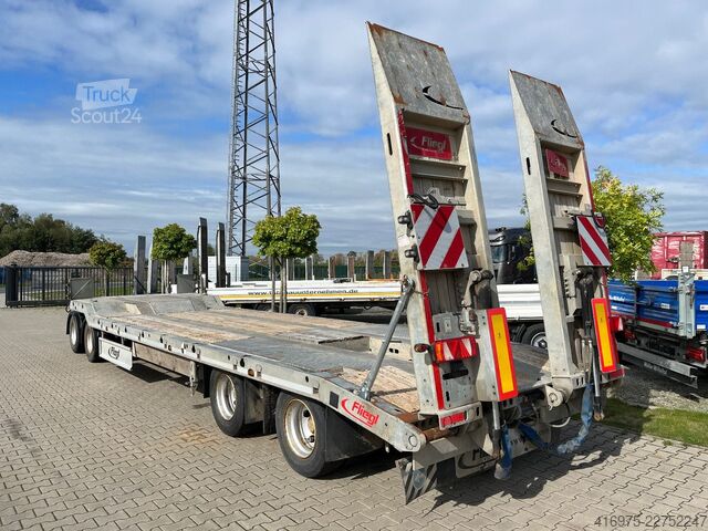 Remorque porte-engins surbaissée FLIEGL VTS 400 4-Achs Tieflader Parabel Hydraulik