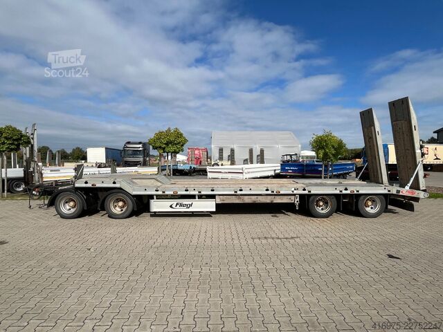 Remorque porte-engins surbaissée FLIEGL VTS 400 4-Achs Tieflader Parabel Hydraulik