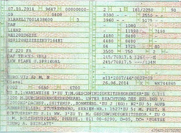 Ponyvával szerelt furgon DAF LF 220 FA*2 x AHK*gepflegter Zustand