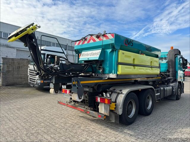 Kampós konténerszállító teherautó MERCEDES-BENZ 2632 Actros 6x4 Meiller Abroller KRAN Salzstreu
