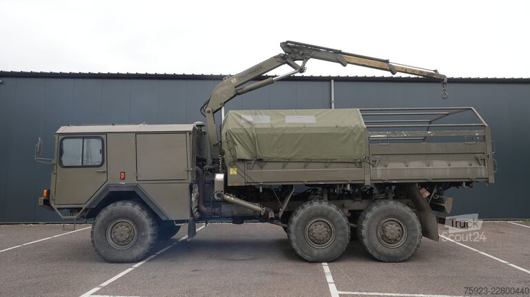 Vrachtwagen met kraan MAN 20-230 G1 OEAF MANCAT V8 6X6 open box with Palf...