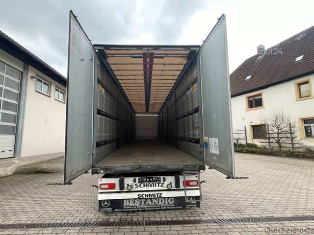 Atvērta puspiekabe ar tentu SCHMITZ CARGOBULL SCB*S3T SCS24/L-13.62EB Plane RSAB 2x Liftachse
