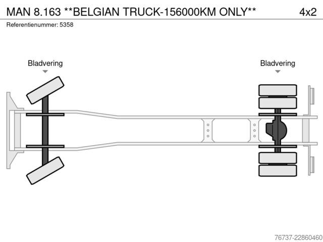 Lagaminas MAN 8.163 **BELGIAN TRUCK-156000KM ONLY**