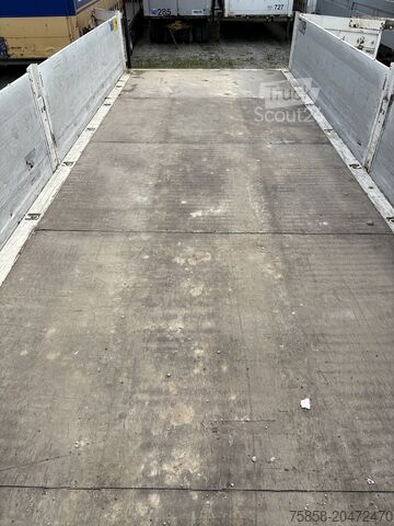 Plattform för växelflak med lastytaVäxelflak med lastplattformVäxelflak med flak Krone BDF 7,45m Baustoff Bordwand + Türen