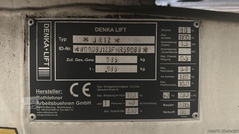 Trailer-Mounted Boom Lift Denka-Lift Junior 12