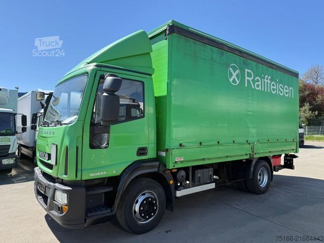 Plattewagen met zeil IVECO EuroCargo 160 E 28 Pritsche 5,40 m LBW 1,5 T*AHK